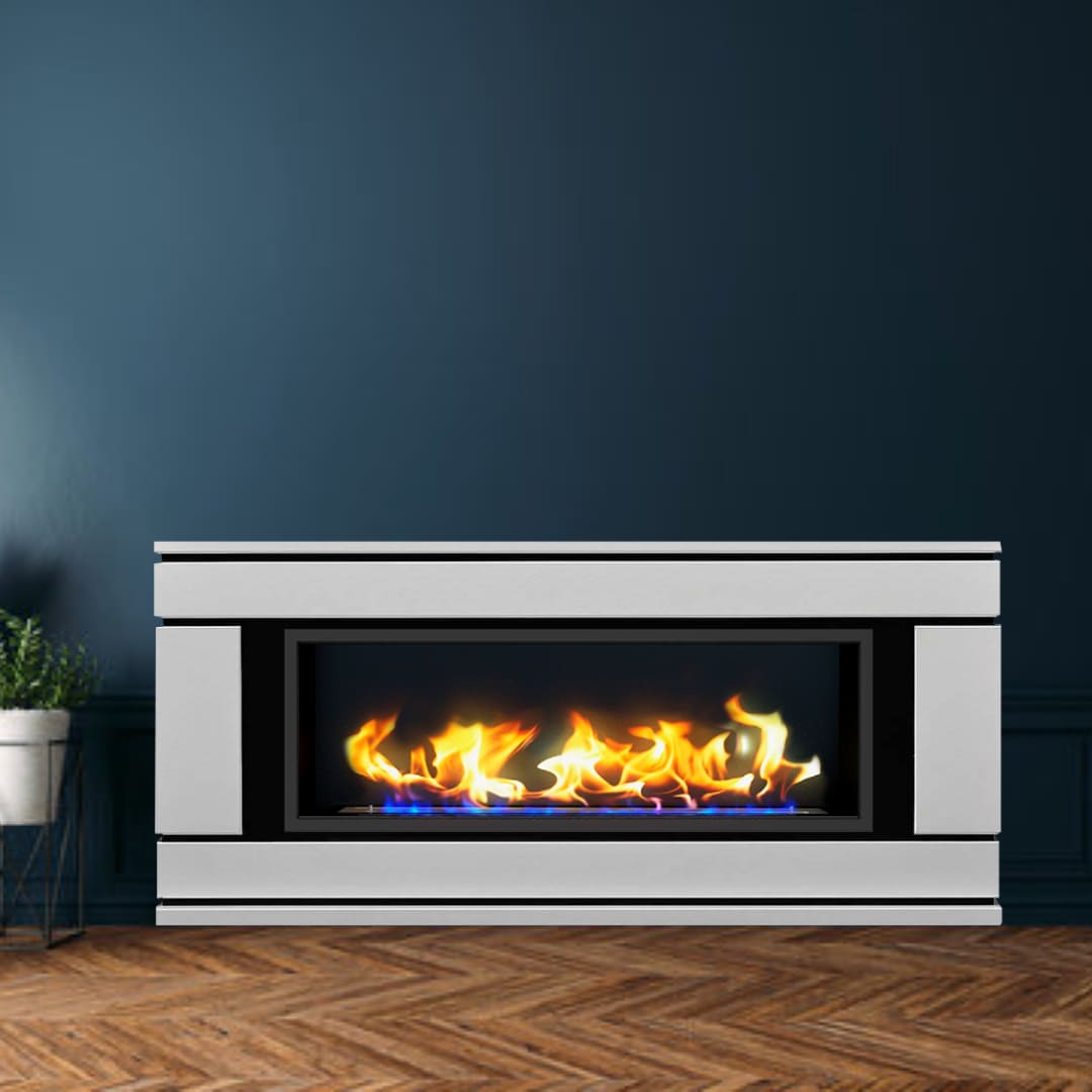 Биокамин в линейном портале "Русский огонь" Вега с защитным и декоративным стеклом по цене 112 450 руб.