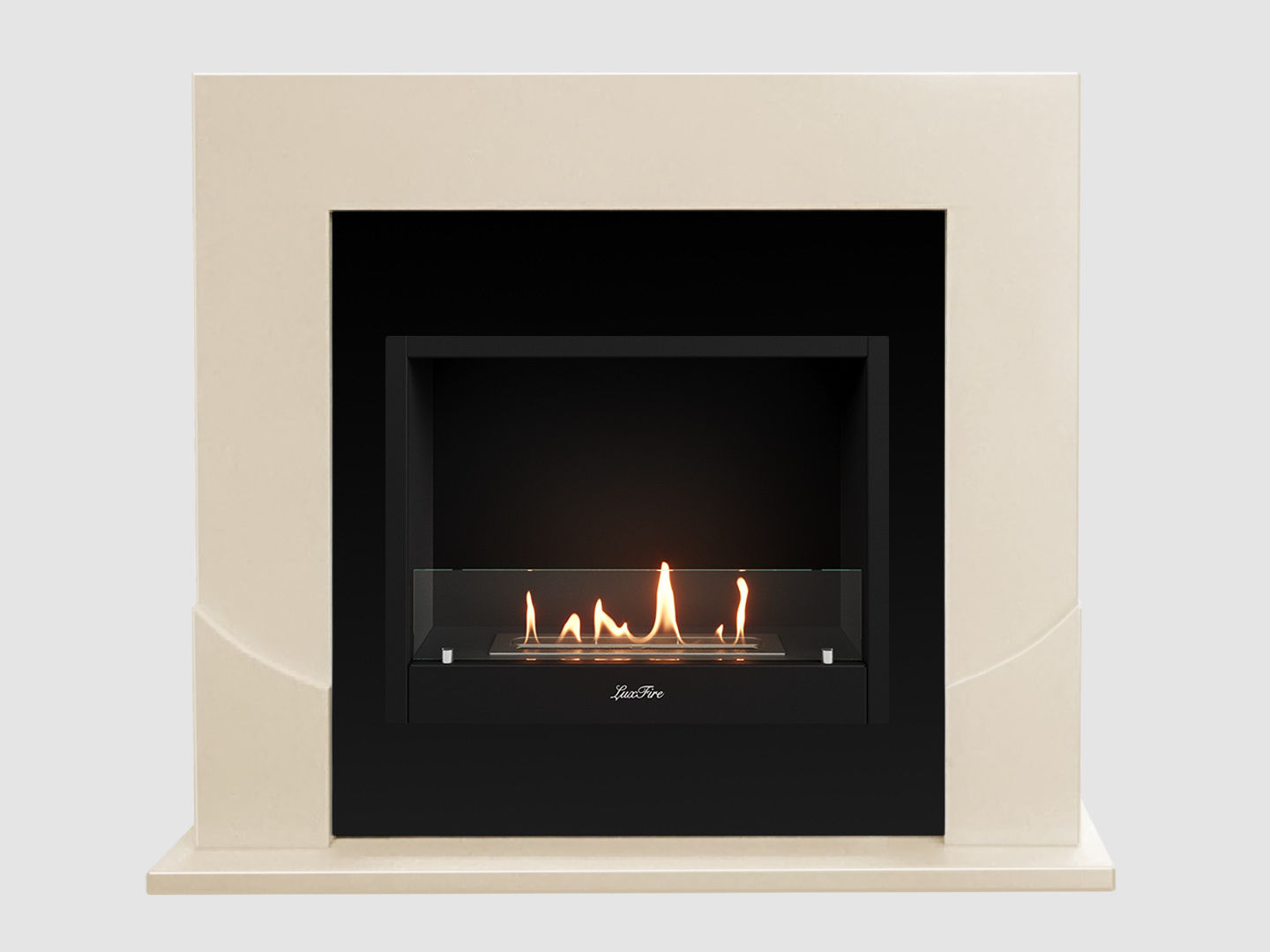 Каминный портал МДФ "Ассен 1200" с биокамином Lux Fire "Фаер Бокс 1 - 30" (бежевый) по цене 72 400 руб.