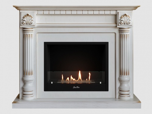 Каминный портал МДФ "Македония 1300" с биокамином Lux Fire "Фаер Бокс 1-30" (белый) Каминный портал МДФ "Македония 1300" с биокамином Lux Fire "Фаер Бокс 1-30" (белый)