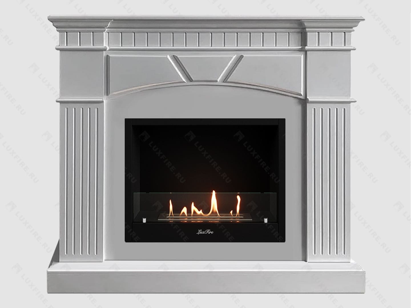 Каминный портал МДФ "Шервуд 1250" с биокамином Lux Fire "Фаер Бокс 1-33" (белый) Каминный портал МДФ "Шервуд 1250" с биокамином Lux Fire "Фаер Бокс 1-33" (белый) по цене 81 700 руб.
