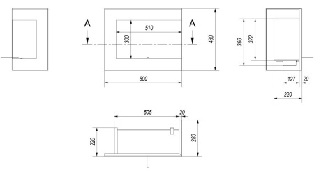 Биокамин Kratki DELTA/P/600 угловая по цене 